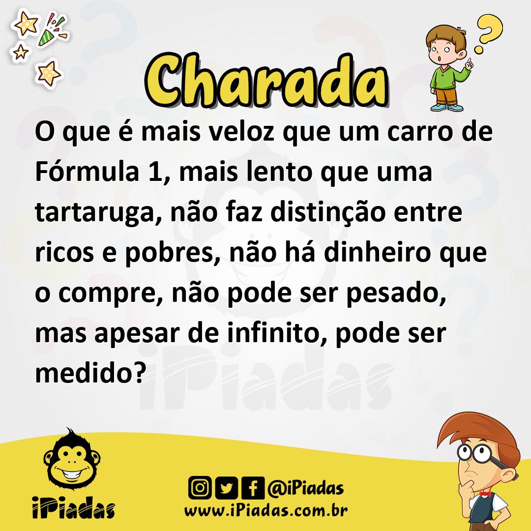 O que é mais veloz que um carro de Fórmula 1, mais lento que uma