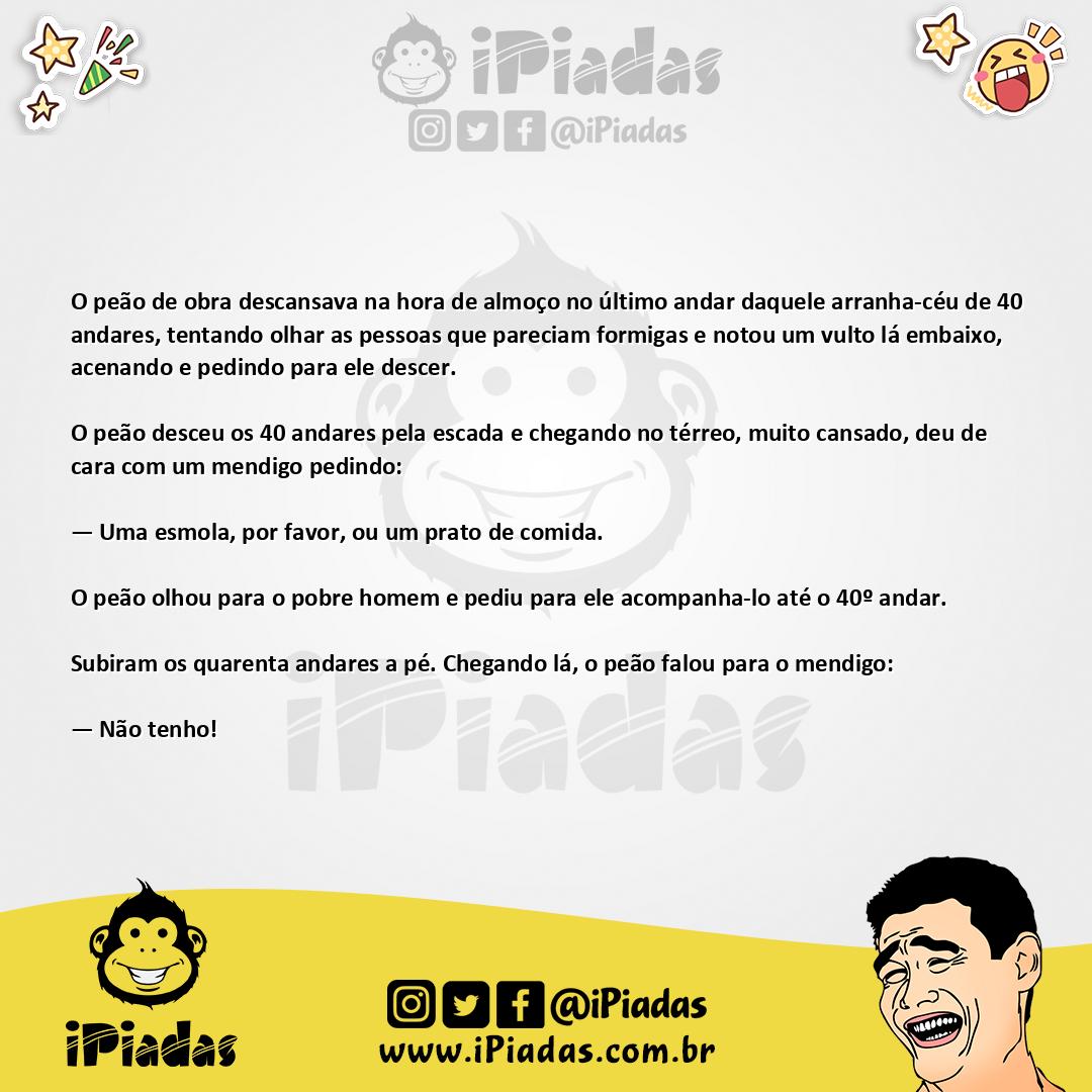 Piadas Engraçadas on X: O Peão e o Mendigo #Piadas #Mendigos Mais piadas  em:   / X